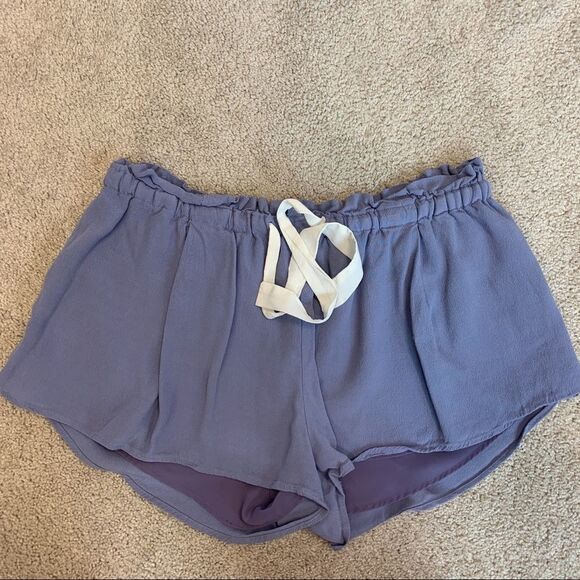 Aritzia Wilfred Montrouge purple shorts M elastic drawstring waistband pocket🔥 - Picture 2 of 10